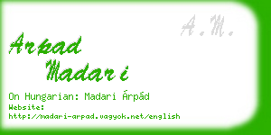 arpad madari business card